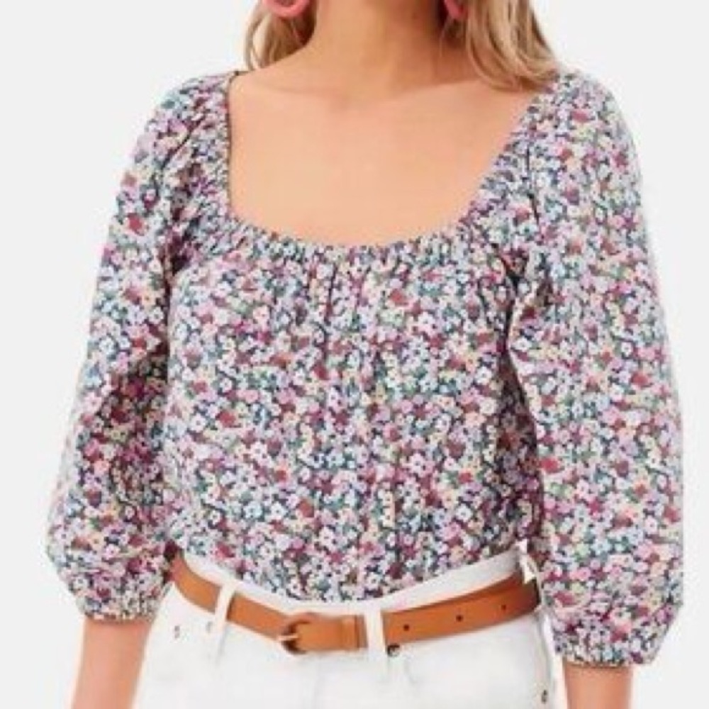 Tuckernuck Pomander Place Floral Puff Sleeve Blouse (120)